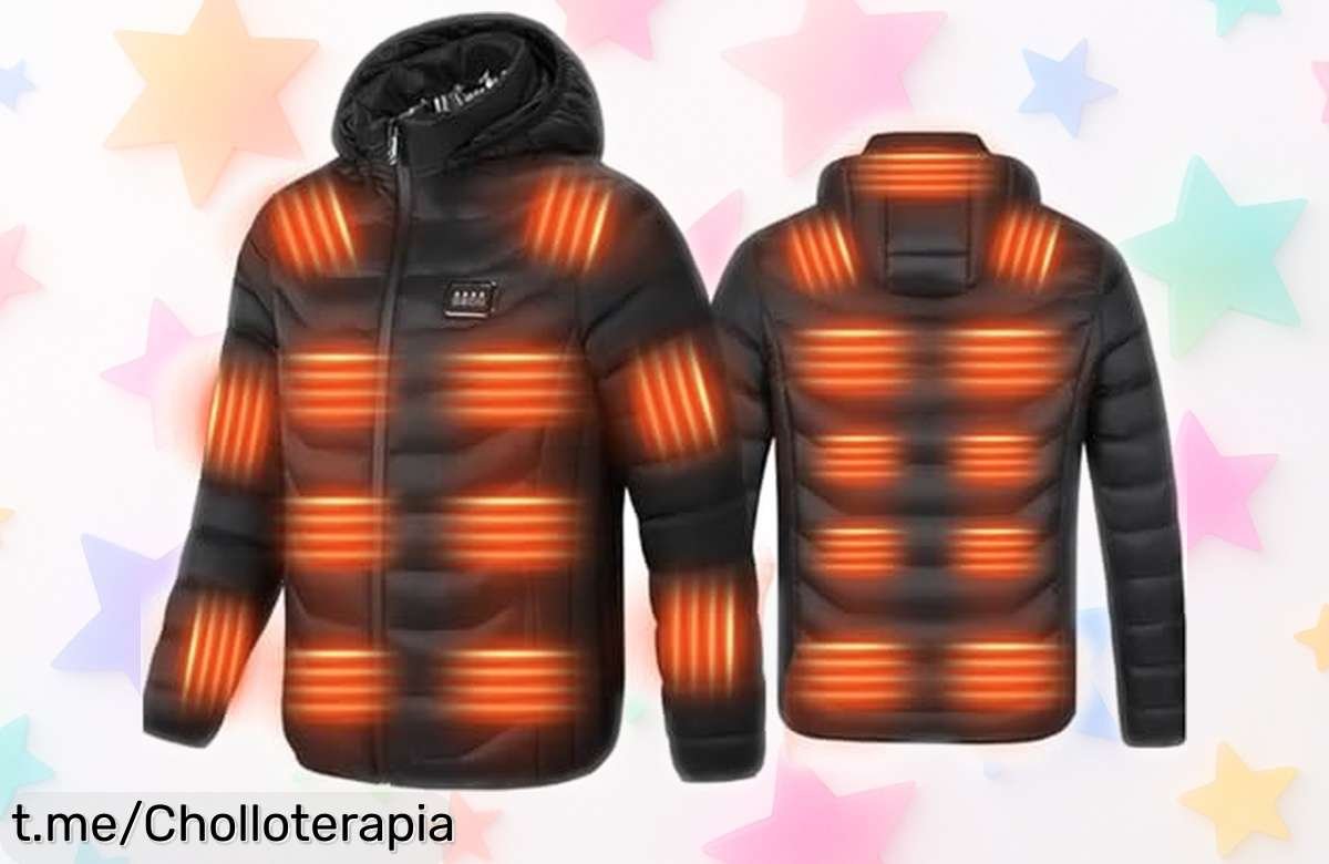Chaqueta calefactable de plumas Monave para hombre y mujer, ¡ofertón con 23 calentadores de grafeno! No te pierdas este precio loco que vuela rápido, abrígate con estilo.