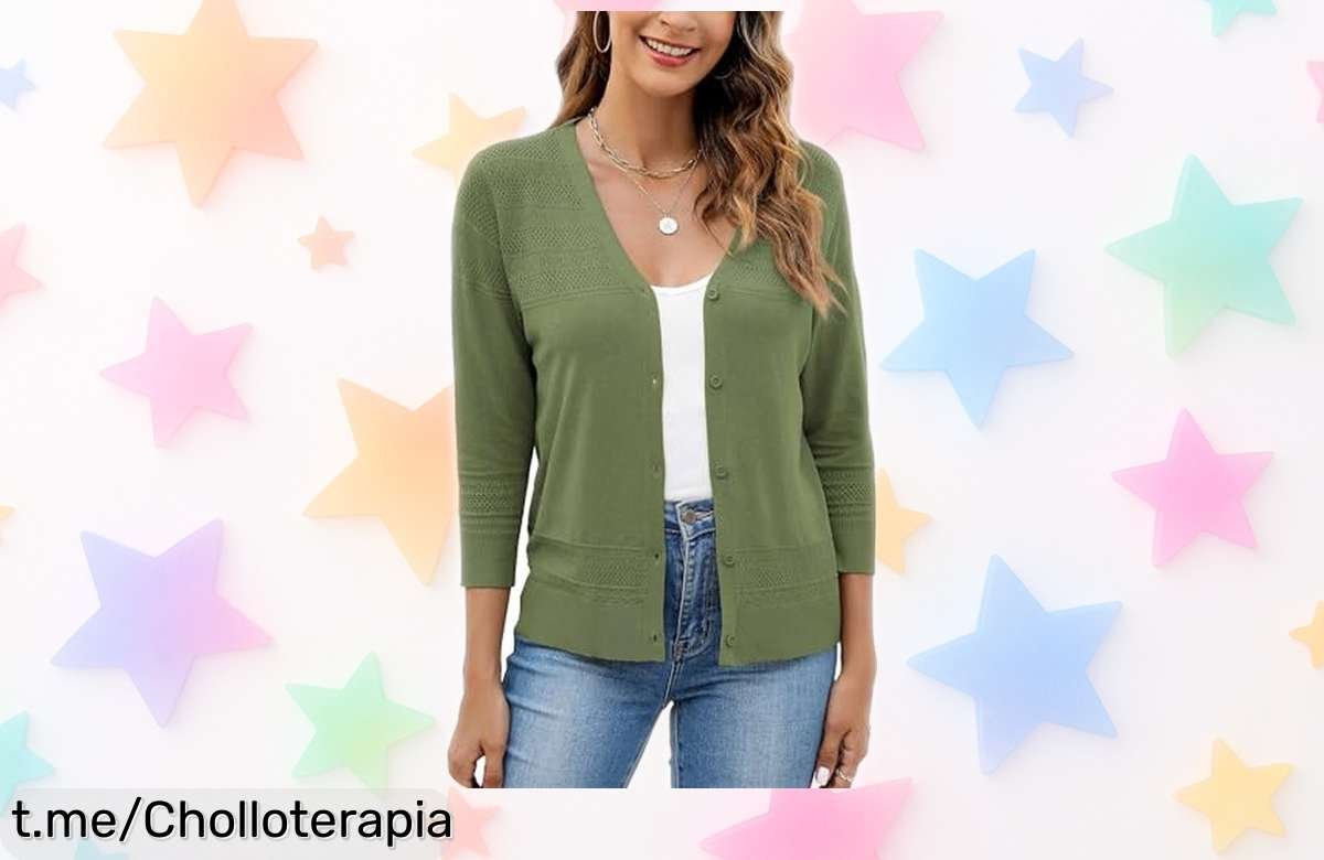Chaqueta de punto Neineiwu con cuello en V: el chollo que necesitabas para un look fresco y moderno, ¡aprovéchalo antes que se acabe!
