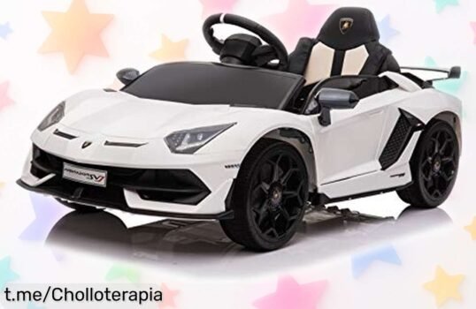 Coche eléctrico para niños Lamborghini Aventador SVJ con mando parental y luces, ¡ofertón increíble que vuela! No dejes pasar esta oportunidad única para alegrar su día.