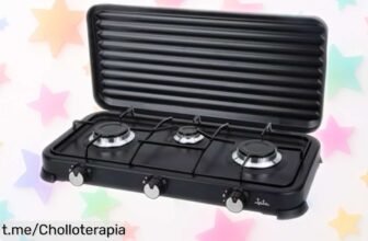 Cocina de gas portátil con 3 quemadores: ¡ofertón limitado y ligera, ideal para camping o casa! Aprovecha este precio loco antes de que se agote.
