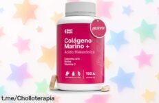 Colágeno marino hidrolizado con ácido hialurónico y vitaminas, un chollo de 5 meses para lucir piel radiante, uñas fuertes y cabello brillante. ¡No lo dejes escapar!