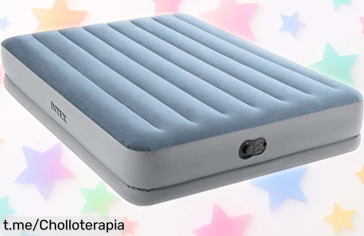 Colchón hinchable doble Intex 64159 con bomba eléctrica y un súper precio de ganga, disfrútalo ahora o nunca en tus escapadas más cómodas.