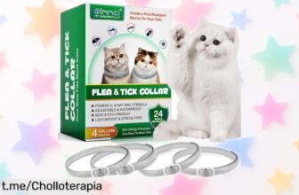 Collar antipulgas y garrapatas para gatos, pack de 4, ¡ofertón que cuida a tu peludo durante 6 meses! No te lo pierdas, mimarle nunca fue tan fácil.
