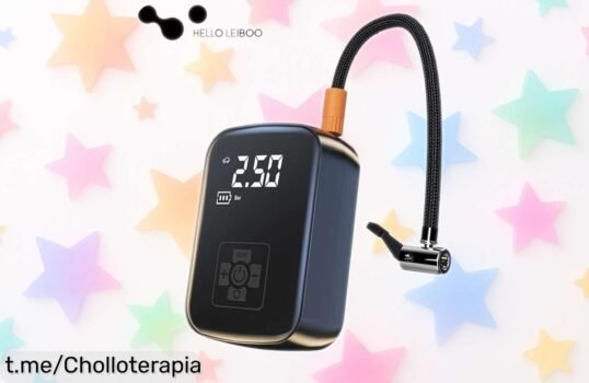 Compresor de aire inalámbrico LEIBOO para coche y moto, ¡ofertón increíble con pantalla digital! A este precio volará, asegura tus neumáticos listos ya.