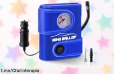 Compresor de aire portátil para coche con inflado rápido y medidor, ¡ofertón a precio ridículo! Aprovecha antes que se agoten, la utilidad se va volando.