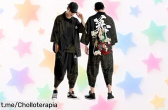 Conjunto de kimono para hombre con estampado japonés y pantalones harem sueltos; ¡aplica el cupón y aprovecha este super chollo que vuela rápido!