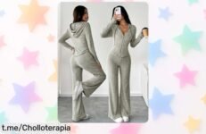 Conjunto de mujer con top de capucha y pantalón ancho a precio de risa: vístete fácil, elegante y sin complicaciones antes que se agote esta oportunidad única.