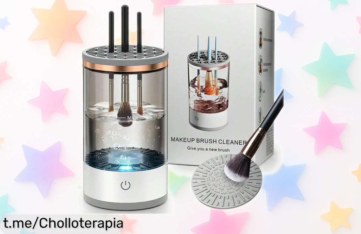 Consigue la máquina automática de limpieza para brochas de maquillaje más increíble, ahora a un precio de escándalo que te hará sentir una verdadera profesional en un instante.