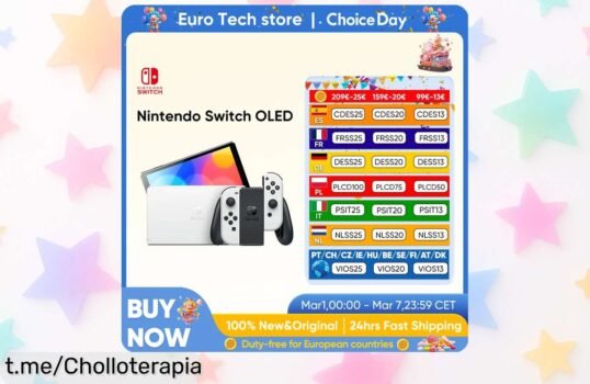 Consola Nintendo Switch OLED con pantalla de 7” a precio de risa, ¡aprovecha que las unidades vuelan y disfruta al máximo tus juegos! No te quedes sin la tuya.