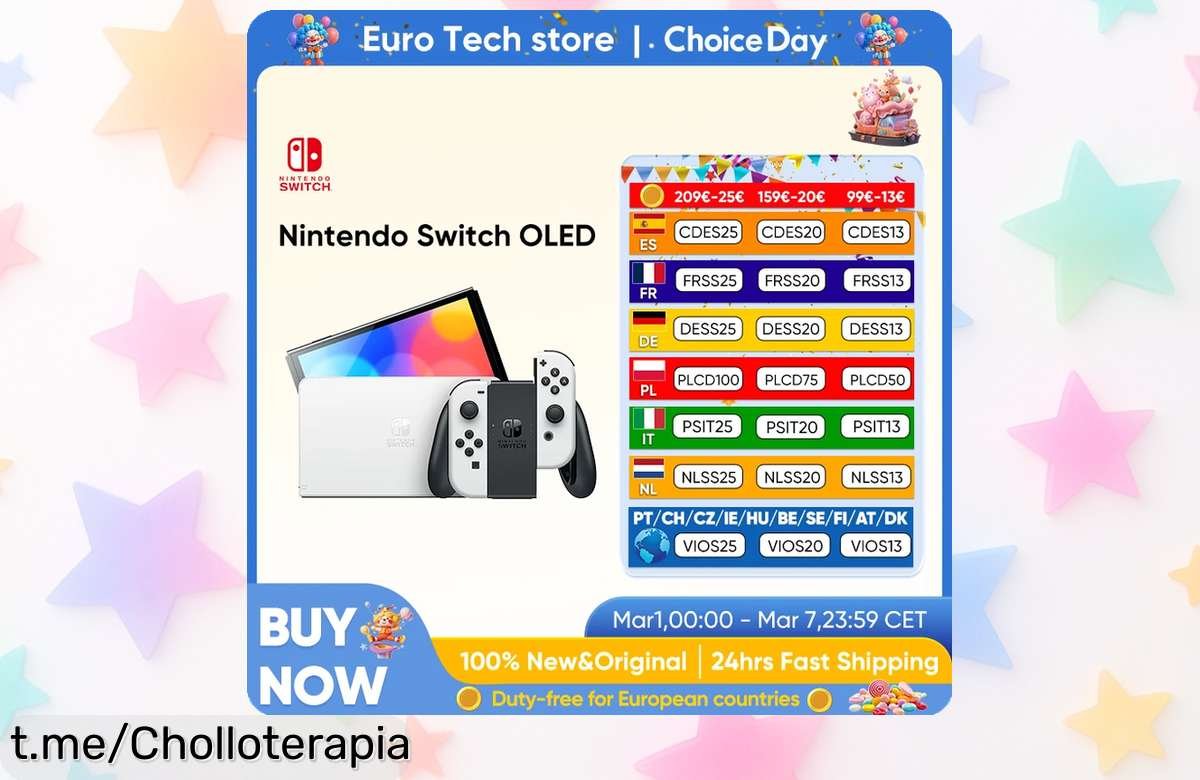 Consola Nintendo Switch OLED con pantalla de 7” a precio de risa, ¡aprovecha que las unidades vuelan y disfruta al máximo tus juegos! No te quedes sin la tuya.