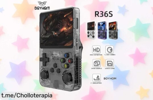 Consola portátil Retro R36S con pantalla IPS de 3,5” y ¡128GB de pura diversión! Aprovecha el descuentazo antes de que se agote y recuerda la emoción de jugar como en los viejos tiempos.