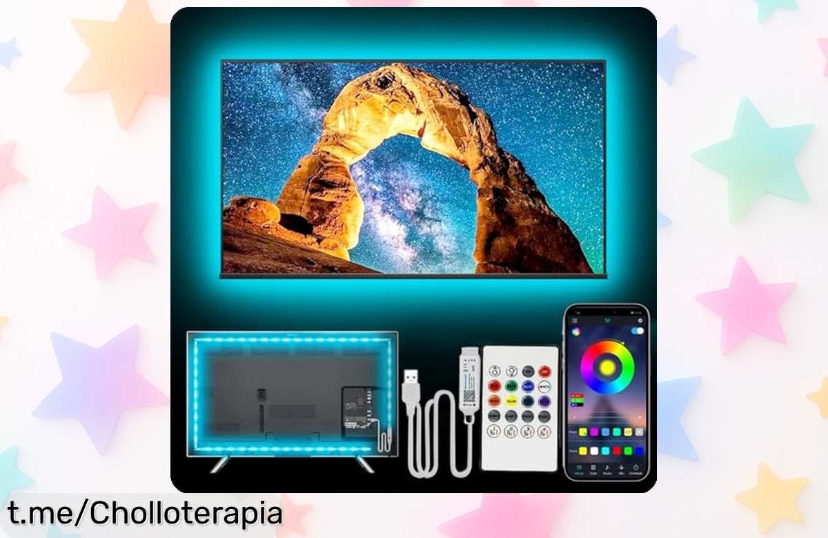 Convierte tu tele en una fiesta con tiras LED que bailan, ¡ahora a precio ridículo! No las dejes escapar, crean el ambiente perfecto para tus momentos especiales.