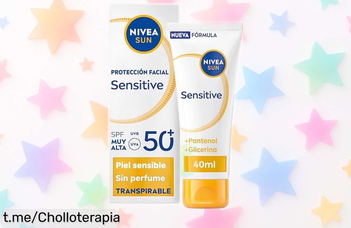 Crema facial solar NIVEA SUN para piel sensible a un precio tirado; cuida tu piel mientras disfrutas del sol, ¡no te quedes sin ella, las unidades vuelan rápido!