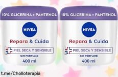 Crema hidratante NIVEA Repara & Cuida en pack de 2, un ofertón que te brinda 72 horas de hidratación para tu piel seca y sensible. ¡No dejes pasar esta oportunidad!
