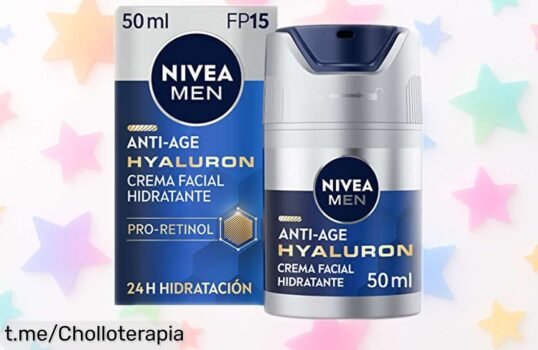 Crema hidratante antiedad NIVEA MEN Hyaluron FP15, a un precio tirado y con unidades volando: cuida tu piel mientras te ves más joven. ¡No dejes que se te escape!