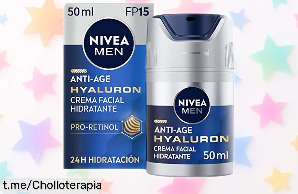 Crema hidratante antiedad NIVEA MEN Hyaluron FP15, a un precio tirado y con unidades volando: cuida tu piel mientras te ves más joven. ¡No dejes que se te escape!