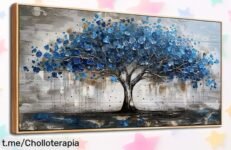 Cuadro decorativo grande con marco de madera que transforma tu salón o dormitorio en un lugar acogedor, ¡con precio loco y chollo que no puedes dejar escapar!