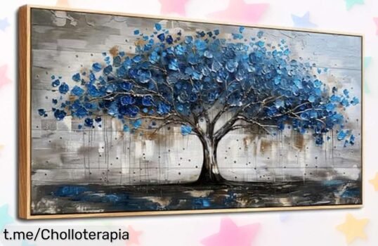 Cuadro decorativo grande con marco de madera que transforma tu salón o dormitorio en un lugar acogedor, ¡con precio loco y chollo que no puedes dejar escapar!