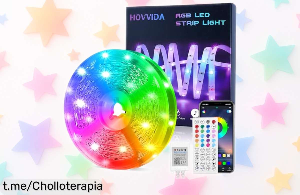 Da vida a tu hogar con la tira LED RGB de 15 metros HOVVIDA, ¡un ofertón que se va volando y transforma cualquier habitación! No te quedes sin la tuya.
