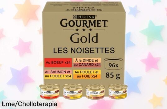 Deliciosa comida húmeda para gatos Gourmet Gold: 96 latas de felicidad y sabor a precio rebajado, ¡no dejes que tu peludo se pierda este festín!