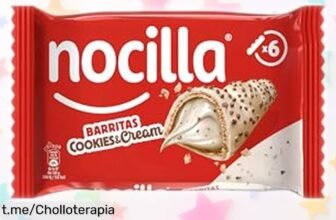 Deliciosas barritas crujientes Nocilla con avellanas y galleta cacao, ¡precio tirado para que las devores de a 6! No te quedes con las ganas, volarán en un abrir y cerrar de ojos.