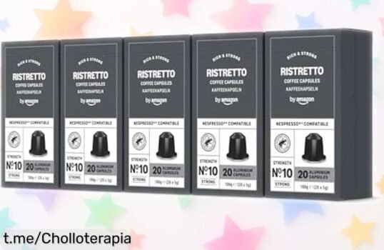 Delicioso pack de 100 cápsulas de café Ristretto compatibles con Nespresso oferta que no ves todos los días, ¡disfruta el sabor intenso y aromas frescos antes de que se acaben!