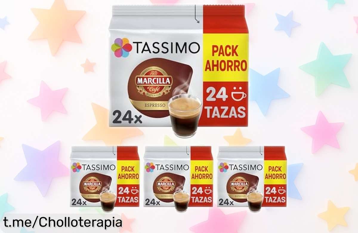 Delicioso pack de 24 cápsulas Tassimo Marcilla Espresso a precio rebajado, disfruta del sabor intenso y la crema perfecta que te hará sonreír cada mañana. ¡No dejes escapar esta oportunidad!