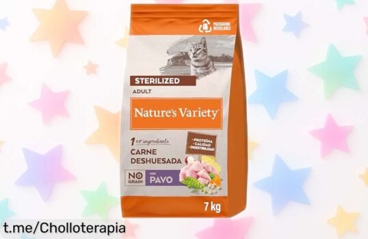 Delicioso pienso para gatos esterilizados con pavo Nature's Variety, ¡no dejes escapar este ofertón que cuida su peso y pelaje! Dale a tu gato lo mejor antes de que se acabe.
