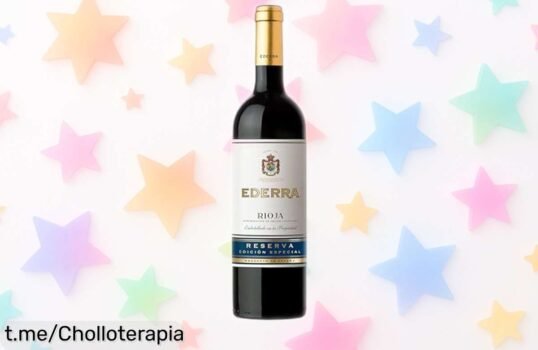 Delicioso vino tinto Reserva Edición Especial D.O. Rioja EDERRA a precio tirado, ¡no dejes que se acabe! Sabor a frutos rojos y vainilla para disfrutar cada sorbo.
