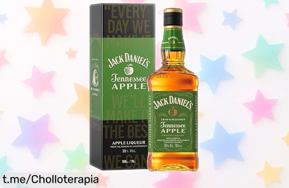 Delicioso whiskey Jack Daniel’s Tennessee Apple con sabor a manzana verde, ahora en un chollo irresistible que hará brillar tus cócteles y alegrará tus momentos. ¡Aprovecha esta oferta única ya!