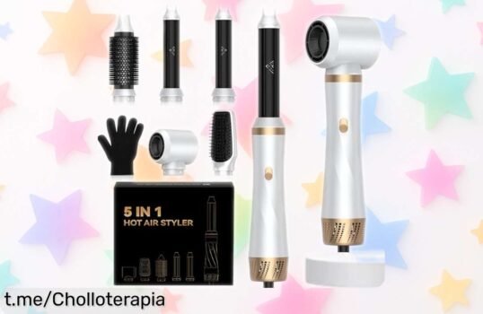 Descubre el cepillo secador Air Hair Styler 5 en 1 que peina, riza y da volumen ¡Corre antes de que se acaben a este precio increíble!