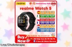 Descubre el increíble smartwatch realme Watch 5 con pantalla AMOLED y GPS, ¡su precio ha bajado de manera espectacular! No pierdas esta oportunidad que te hará sonreír.