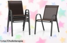Descubre el ofertón de sillas de jardín FANTASK: ¡super resistentes, apilables y perfectas para hacer de tu terraza un espacio acogedor en cuestión de minutos!