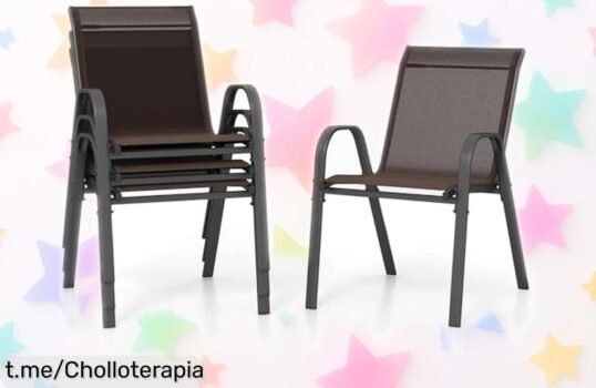 Descubre el ofertón de sillas de jardín FANTASK: ¡super resistentes, apilables y perfectas para hacer de tu terraza un espacio acogedor en cuestión de minutos!