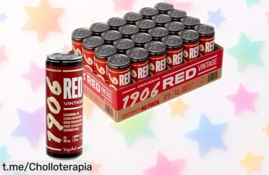 Descubre el pack de 24 latas de cerveza 1906 Red Vintage, sabor intenso y dulces toques, ¡y a un precio regalado! No dejes escapar esta oferta única y brinda con tus amigos.