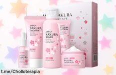 Descubre el pack de 5 piezas hidratantes faciales LAIKOU con esencia de Sakura, ¡ahora a un precio tirado! Perfecto para mimarte antes que se acaben.