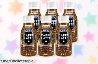 Descubre el pack de 6 deliciosos cafés fríos KAIKU Caffè Latte con cacao a un precio loco, ¡un sabor cremoso que no querrás perderte en cada sorbo!