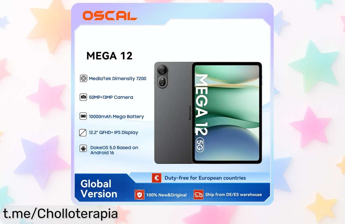 Descubre la impresionante Tablet Blackview MEGA 12 5G, pantalla supernítida y precio de locos que volará de tus manos; ¡Hazla tuya antes de que se acaben las unidades!
