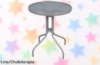 Descubre la mesa redonda de metal y cristal La Bolata, ideal para tu jardín, ¡aprovecha este ofertón increíble que no vas a querer perderte!