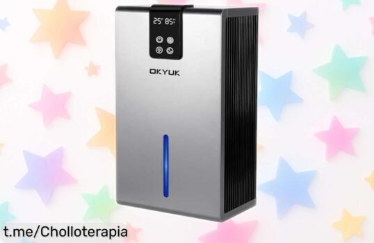 Deshumidificador eléctrico con luz LED de 7 colores para casa, ¡ahora a un precio tirado! Disfruta de aire fresco y seco en tu hogar, no te lo pierdas o habrá que hacer malabares.