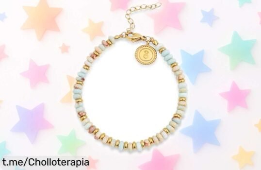 Deslumbrante pulsera de acero con baño en oro 18kt y cristales de colores, Singularu Full Daylight rebajada una barbaridad; ¡aprópiate del brillo antes que se agote!