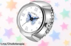 Deslumbrante reloj de anillo elástico para mujer con mariposas y correa metálica, precio de ganga que no se repetirá: asegúrate de tenerlo antes de que vuela.