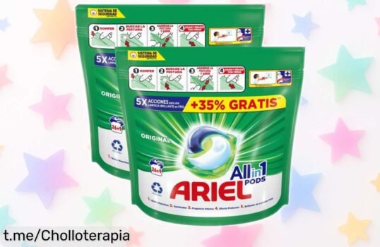 Detergente Ariel All-in-1 Pods en pack ahorro de 70 lavados, con precio de escándalo y unidades que vuelan, ¡haz tu casa brillar ahora mismo!