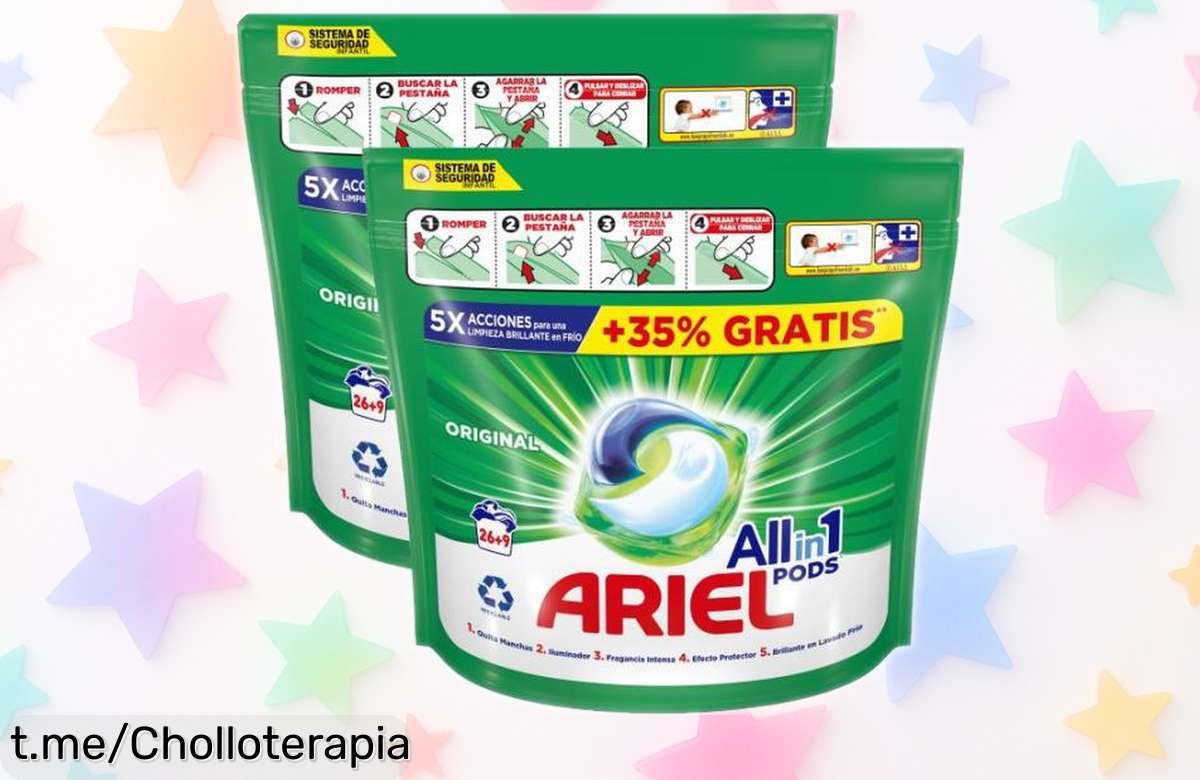 Detergente Ariel All-in-1 Pods en pack ahorro de 70 lavados, con precio de escándalo y unidades que vuelan, ¡haz tu casa brillar ahora mismo!