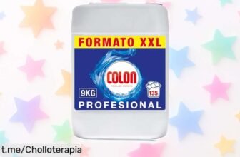 Detergente gel Colon para lavadora de 9 kg, ¡un ofertón que elimina manchas al instante y con agua fría! Aprovecha este precio bajísimo antes de que se agote.