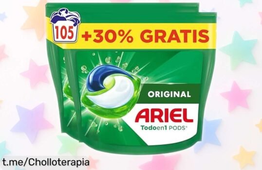 Detergente líquido Ariel Todo En 1 en cápsulas: ¡Bajada de precio para que despidas manchas y olores rápido! No te lo pierdas, se va volando.