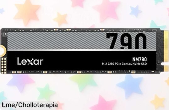 Disco SSD interno 2TB Lexar NM790, velocidad de locura para juegos y trabajo pesado; ¡rebajado a un precio loco que volará! No te quedes sin el tuyo.