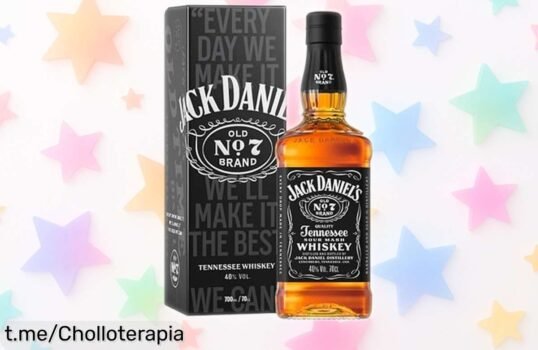 Disfruta de un suave whiskey Jack Daniel’s Old No.7 a un precio irreal: sabor y calidad en cada trago, ¡no pierdas la oportunidad de brindarlo con los tuyos!