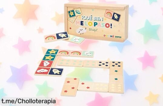 Dominó de madera infantil WOOMAX Mr Wonderful para que los peques desarrollen su lógica jugando; ¡un chollo a un precio locura que no pueden dejar escapar!