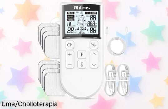 Electroestimulador muscular GHTENS 5 en 1 con masaje y 80 modos, ¡ofertón que vuela! Renueva tu energía al mejor precio. ¡No dejes pasar esta oportunidad única!